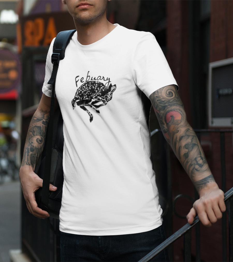 February Fawn Handwritten Style Retro Aesthetic T-Shirt