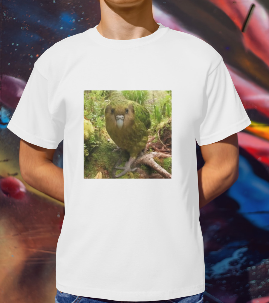 Shearling Kakapo Bird In Forest Habitat T-Shirt