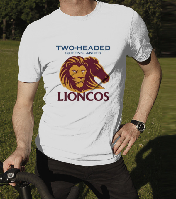 Two Headed Queenslander Lioncos Lion And Horse Head T-Shirt