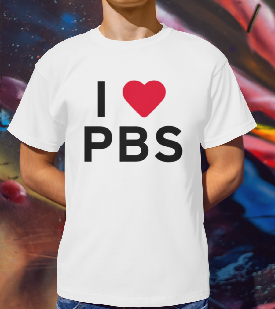 I Love PBS Classic Logo Heart Icon Fan Favorite T-Shirt
