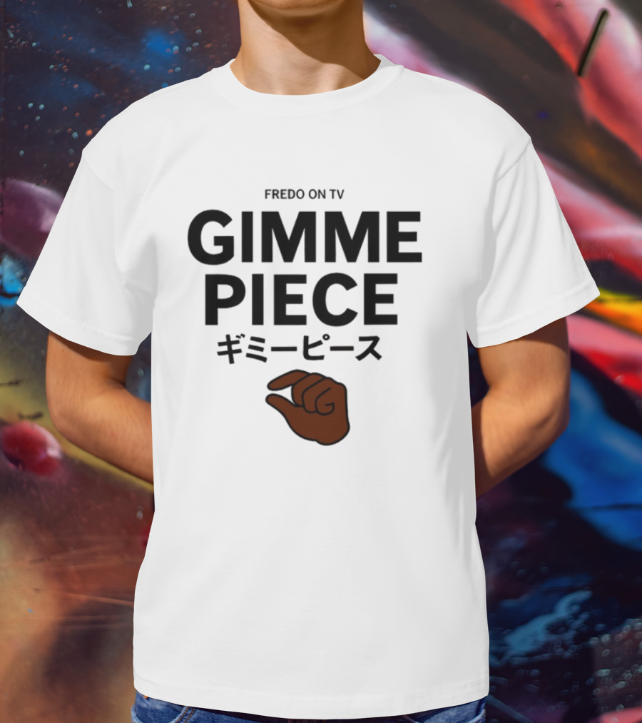 Fredo On TV Gimme Piece Hand Gesture ブラック文字 アートワーク T-Shirt