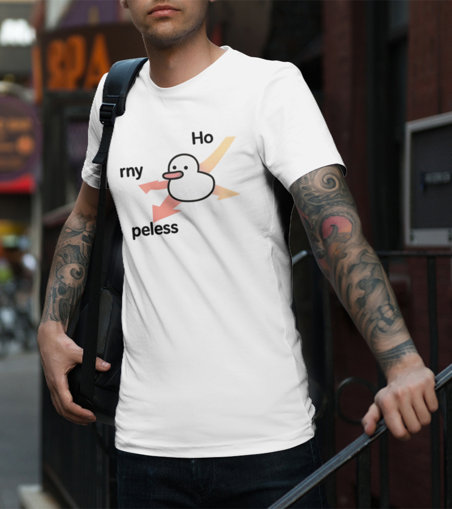 Rny Peless Funny Duck Hilarious Meme Style T-Shirt