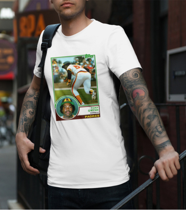 Topps Tony Gwynn Outfield Padres Baseball Card T-Shirt