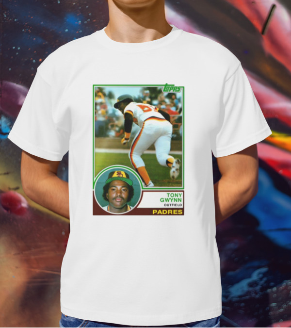 Topps Tony Gwynn Outfield Padres Baseball Card T-Shirt