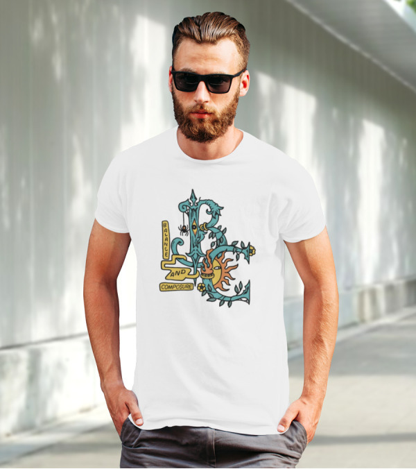 BALANCE AND COMPOSURE ORCHID BLUE SUN AND MOON T-Shirt