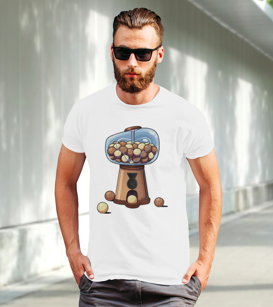 Gum Ball Machine With Brown And Cream Gumballs T-Shirt
