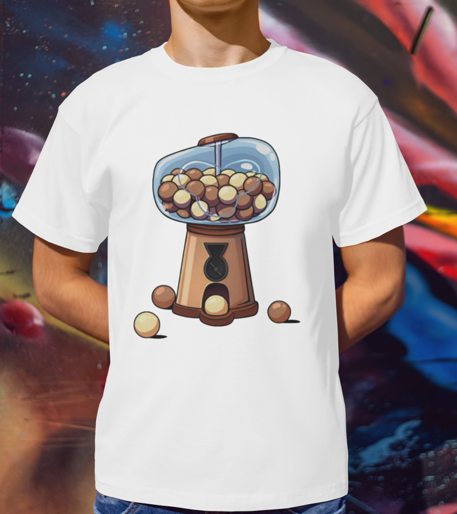 Gum Ball Machine With Brown And Cream Gumballs T-Shirt