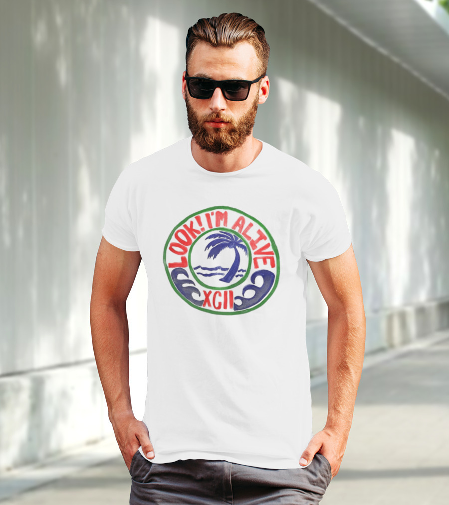 LOOK I'M ALIVE XGII Palm Tree Waves T-Shirt