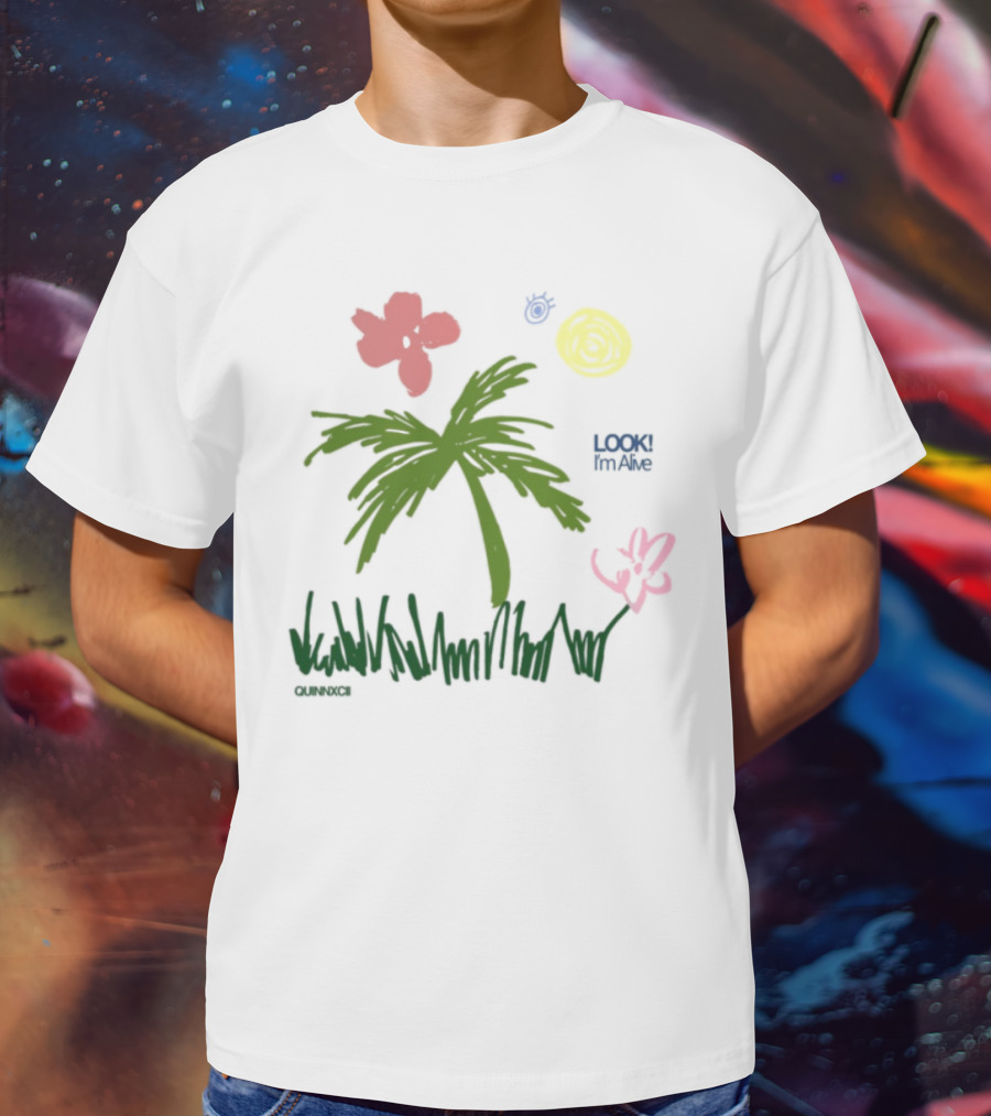Quinnxcii Aloha Mood Palm Tree Album Cover Art T-Shirt