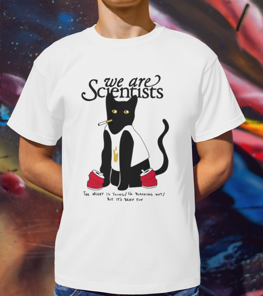 We Are Scientists Washed Up Cat Smoking Red Shoes This Scene Is Dead T-Shirt