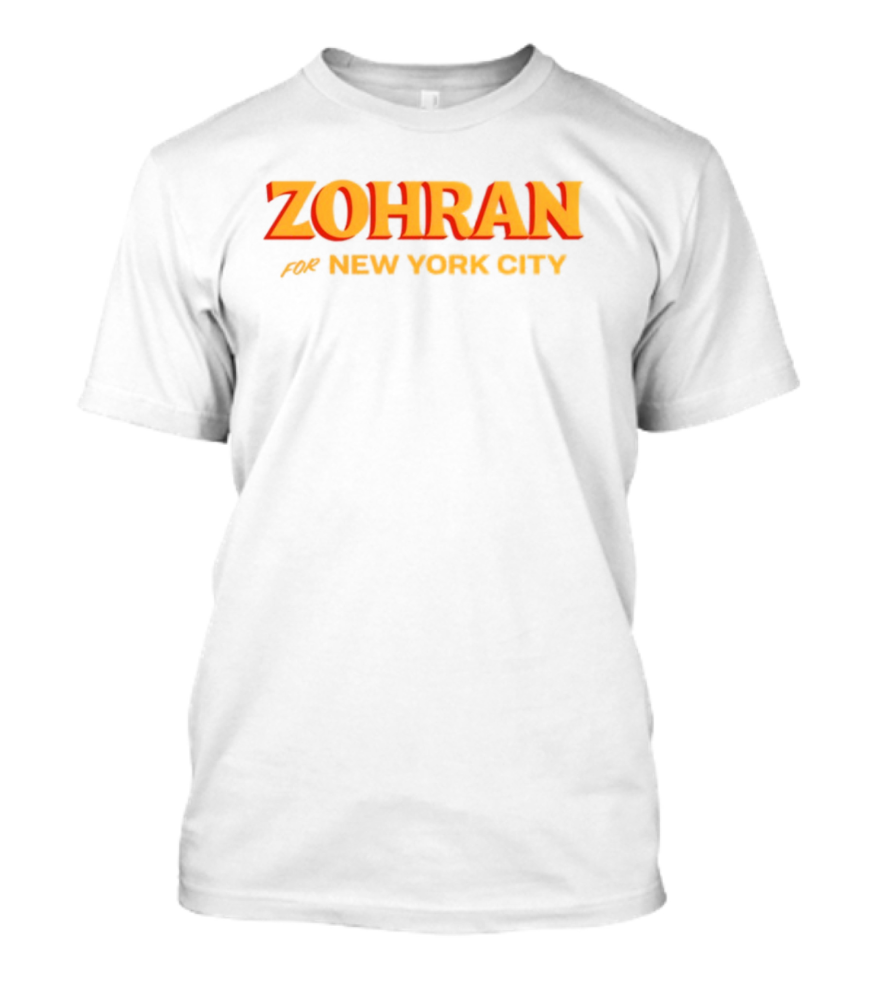 Zohran For New York City Bold Yellow Text T-Shirt