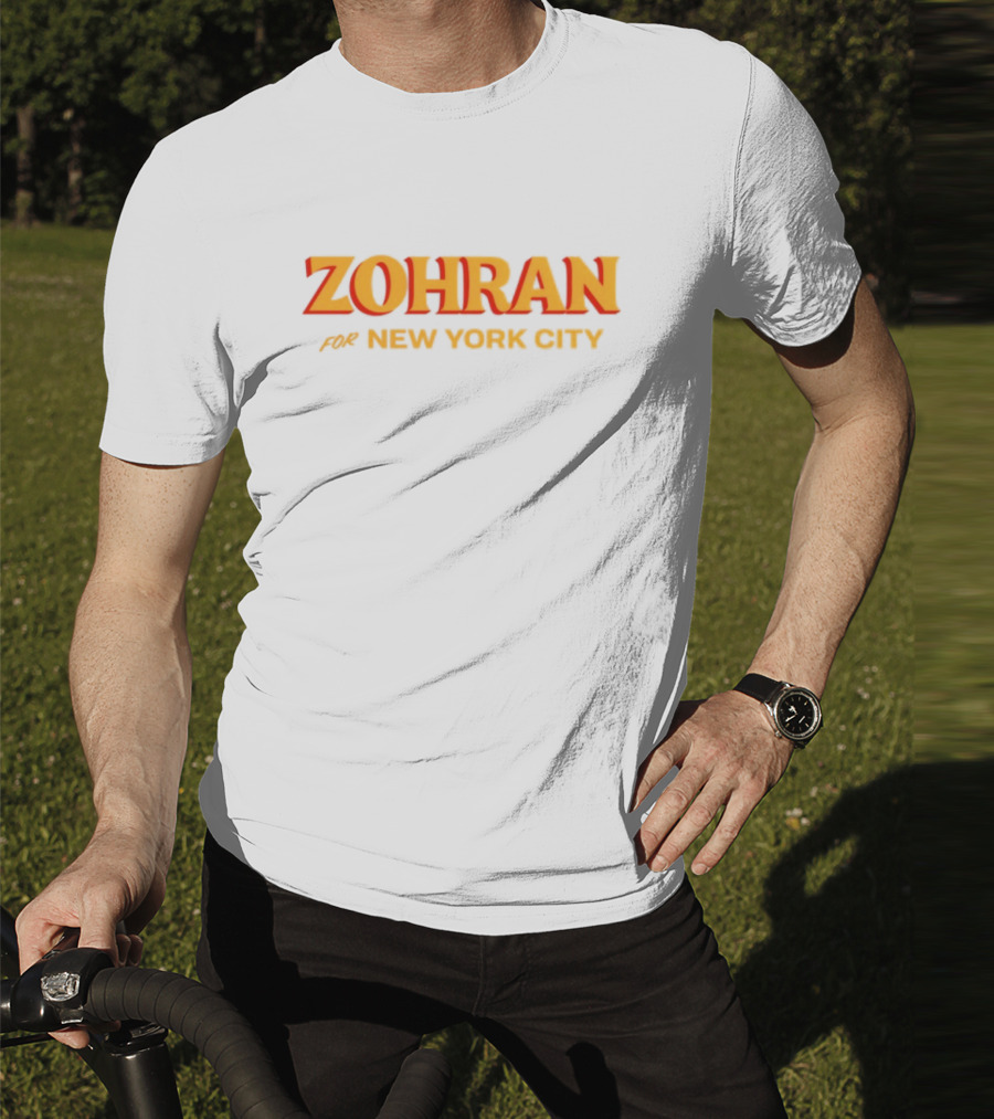 Zohran For New York City Bold Yellow Text T-Shirt