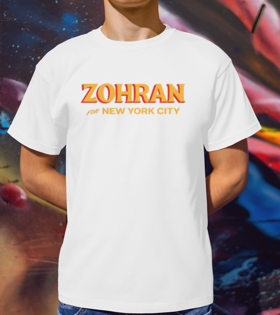 Zohran For New York City Bold Yellow Text T-Shirt