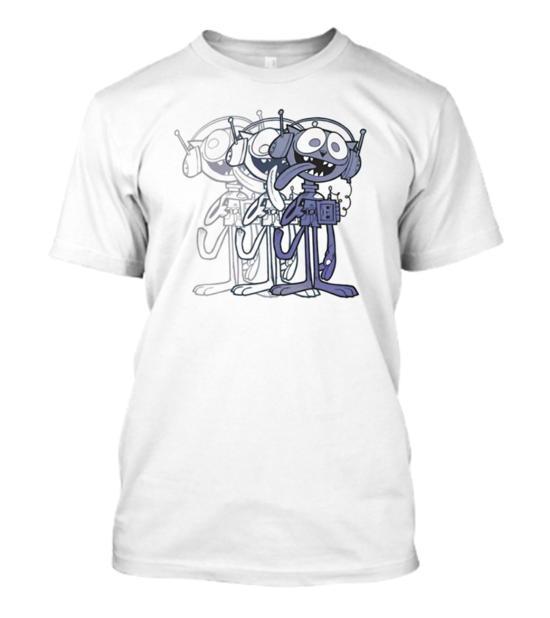 Gorillaz Cat Play Headphones Cartoon Character T-Shirt