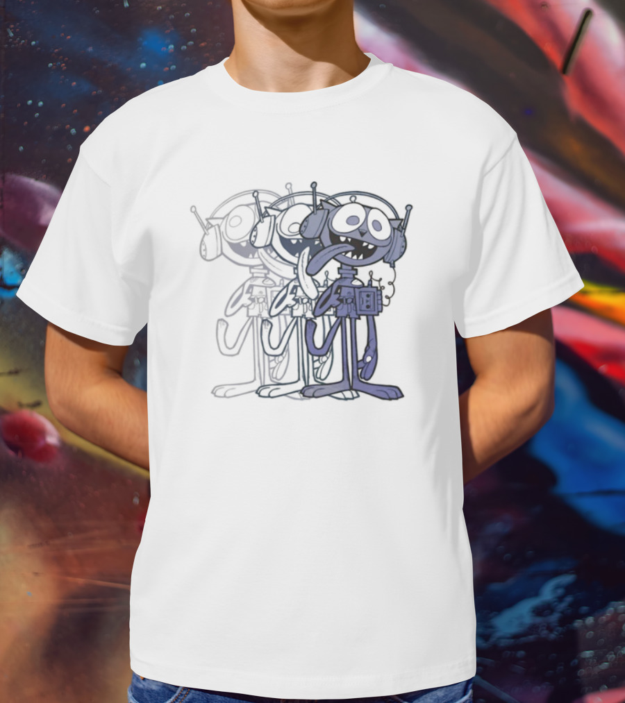 Gorillaz Cat Play Headphones Cartoon Character T-Shirt