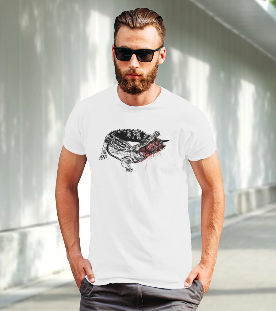 Limted Alligator Alcatraz Eat The Rich Crocodile Art T-Shirt