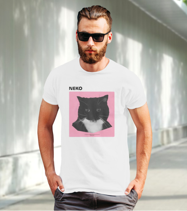 Neko Uni The Strongest Cat Silhouette In Black And Pink T-Shirt