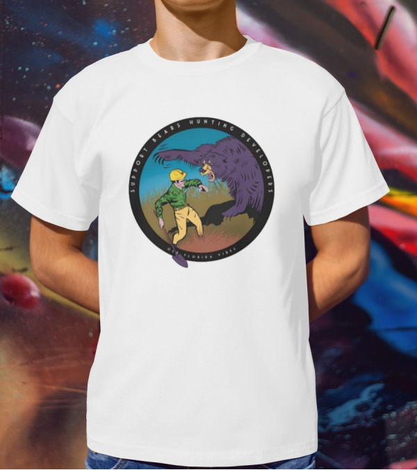 Support Bears Hunting Developers Old Florida Vibes Graphic T-Shirt