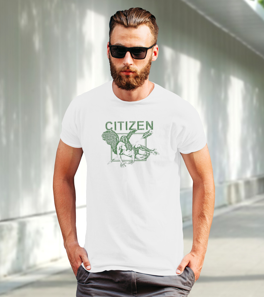 Citizen Wing Green Silhouette Baseball Blueprint T-Shirt