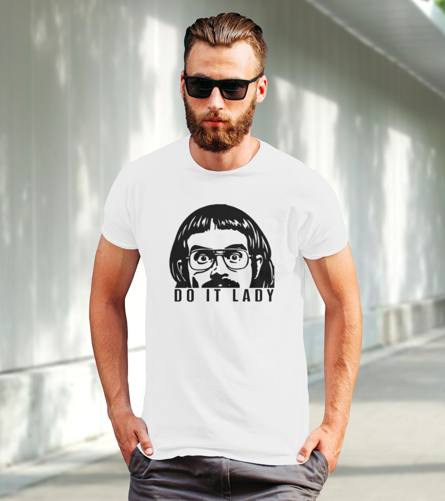 DO IT LADY Peeking Drawing Glasses Face T-Shirt