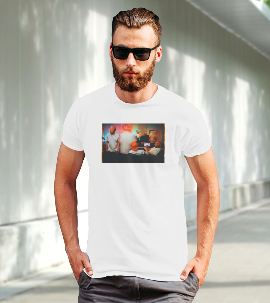 "Evidence Unlearning Studio Orange Hat Musicians In Creative Space" T-Shirt