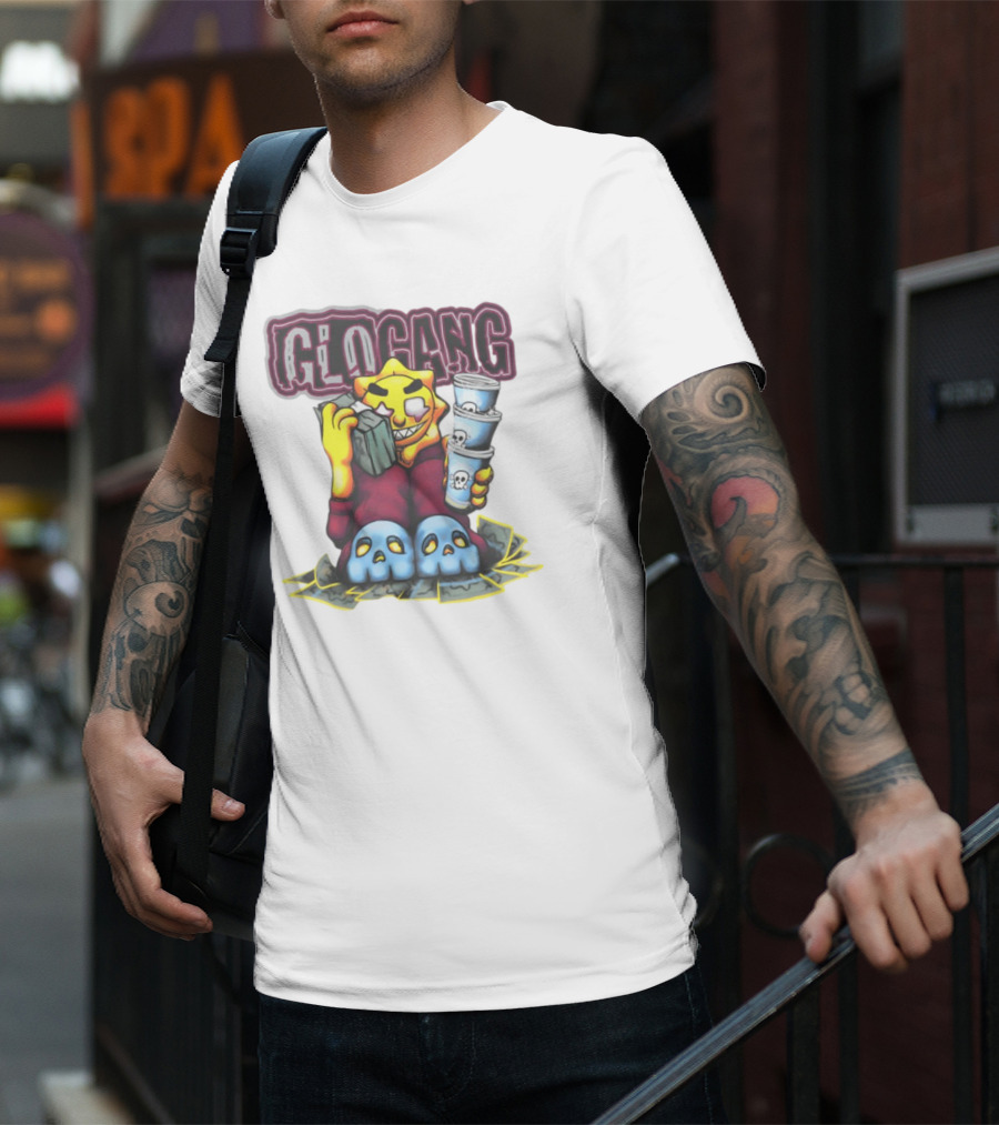 Glo Gang Stack Of Cash Skull Cups Triple Cup Threat T-Shirt
