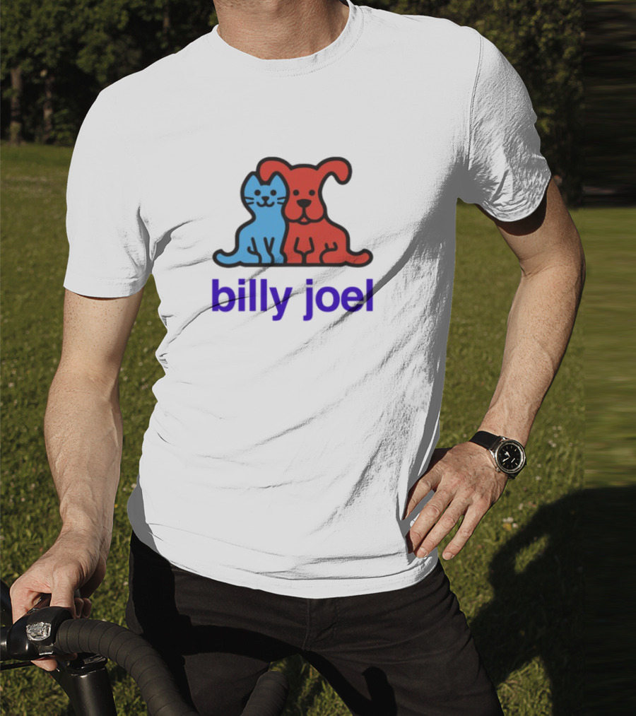 Billy Joel Cat Dog Duo Design T-Shirt