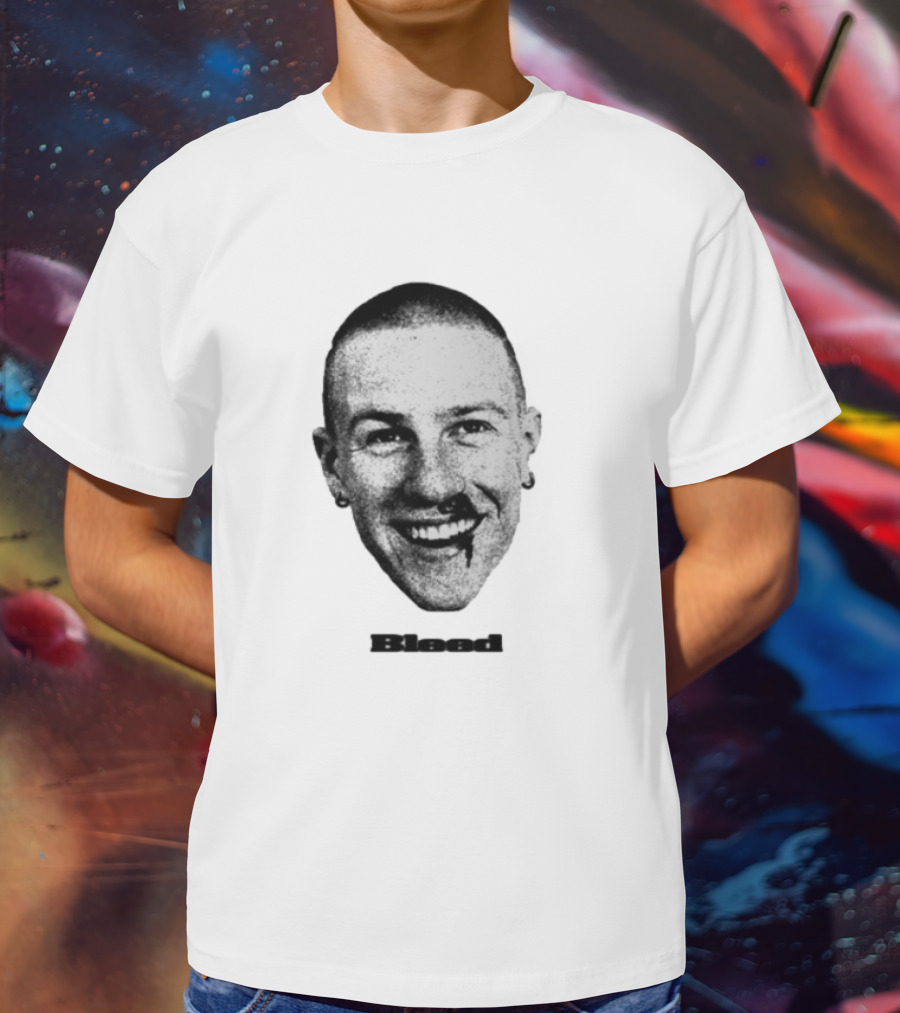 Malcolm Todd Bleed Face Iconic Smiling Portrait T-Shirt