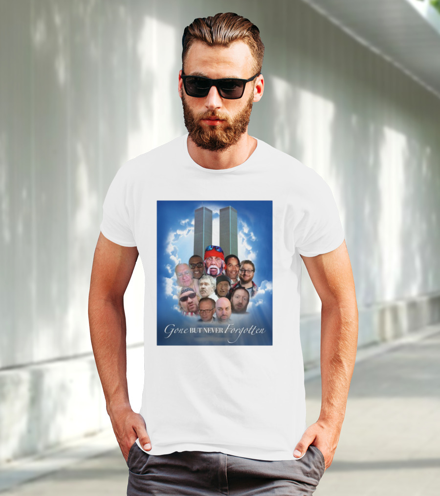 Gone But Never Forgotten Tribute With Twin Towers And Memorable Faces T-Shirt