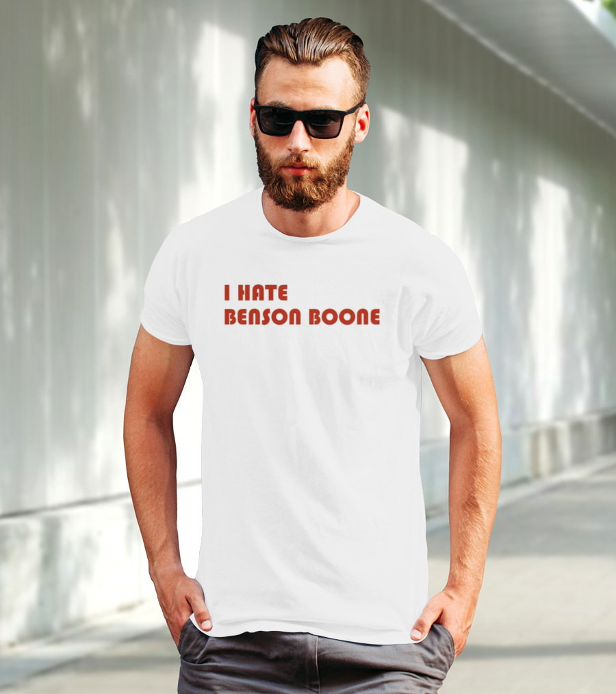 I Hate Benson Boone Bold Red Statement T-Shirt