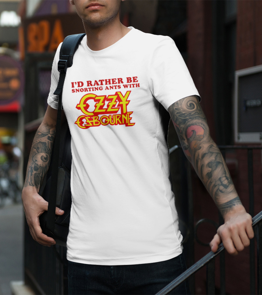 I'd Rather Be Snorting Ants With Ozzy Osbourne Retro Style T-Shirt