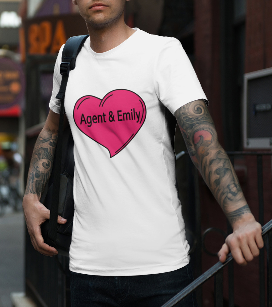 Agent & Emily Pink Heart T-Shirt