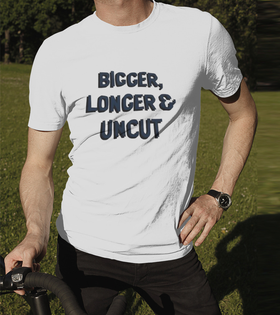 Bigger Longer Uncut Typography Style T-Shirt