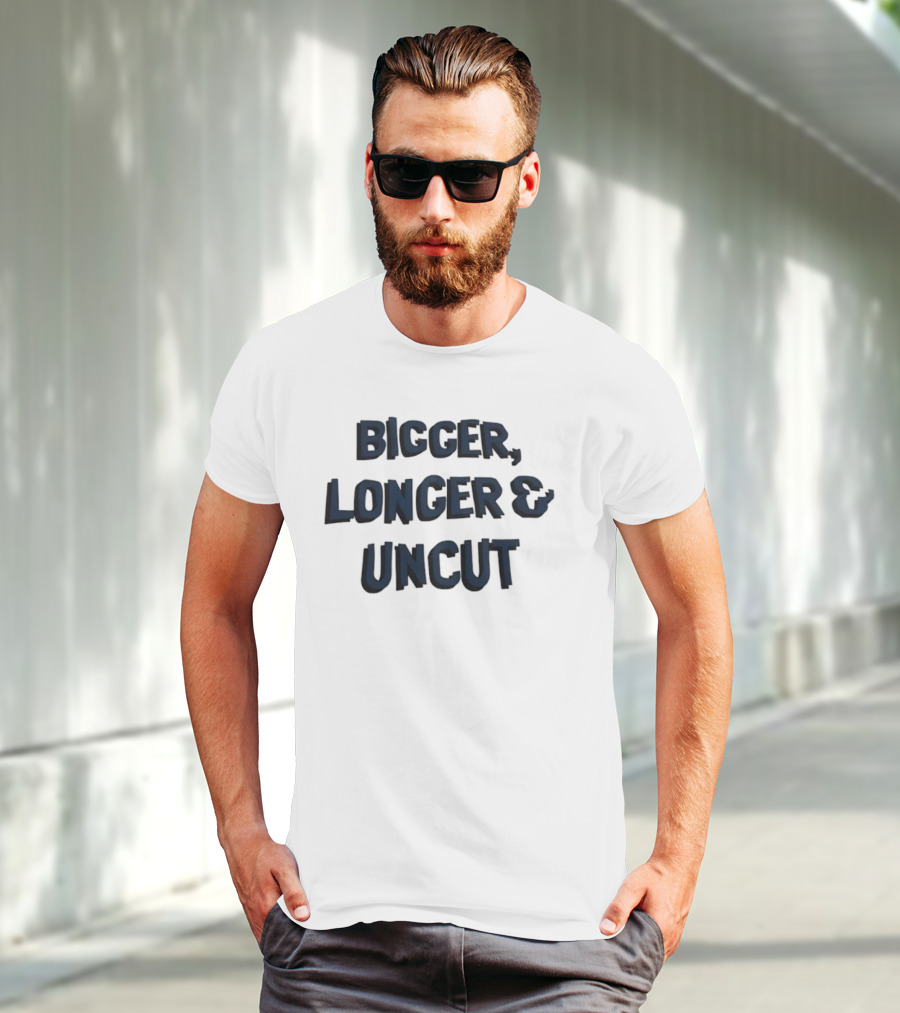 Bigger Longer Uncut Typography Style T-Shirt