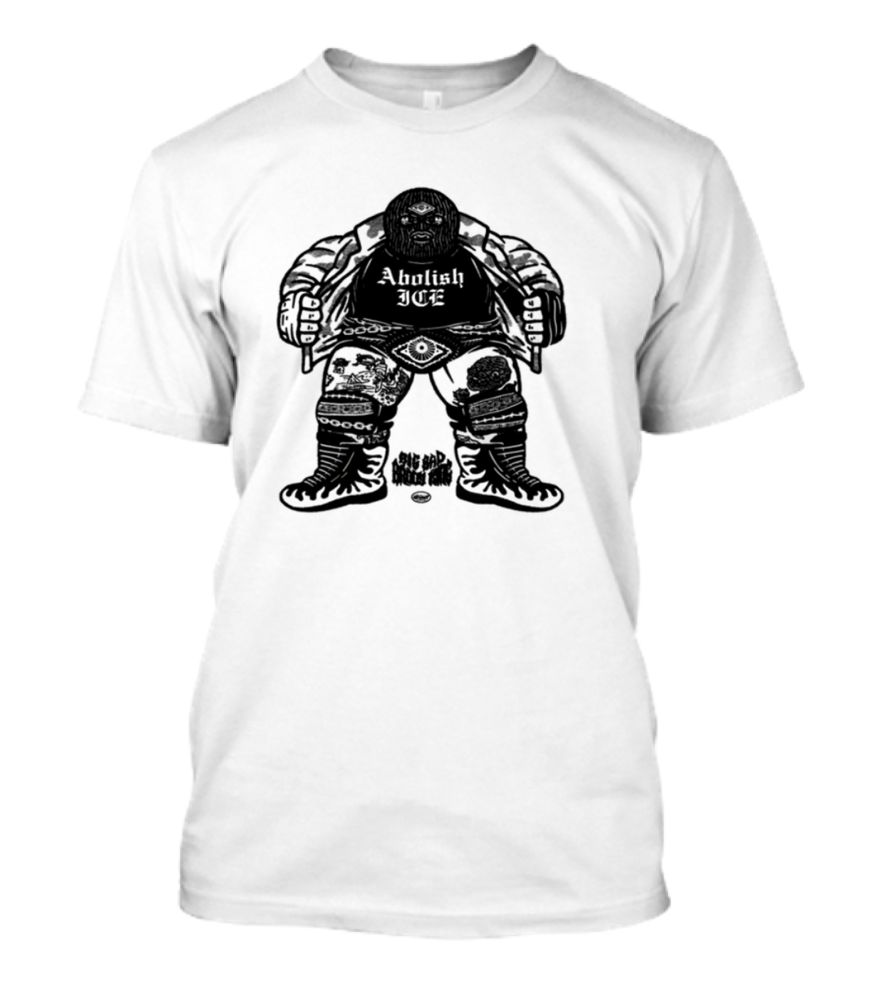 Brody King Abolish Ice Skeletal Monster Graphic T-Shirt