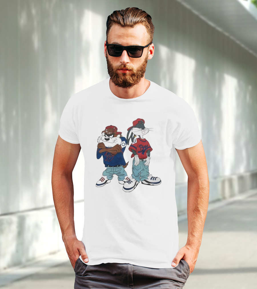 Bugs Bunny Taz Hip Hop Vintage Style Baggy Jeans Sneakers T-Shirt