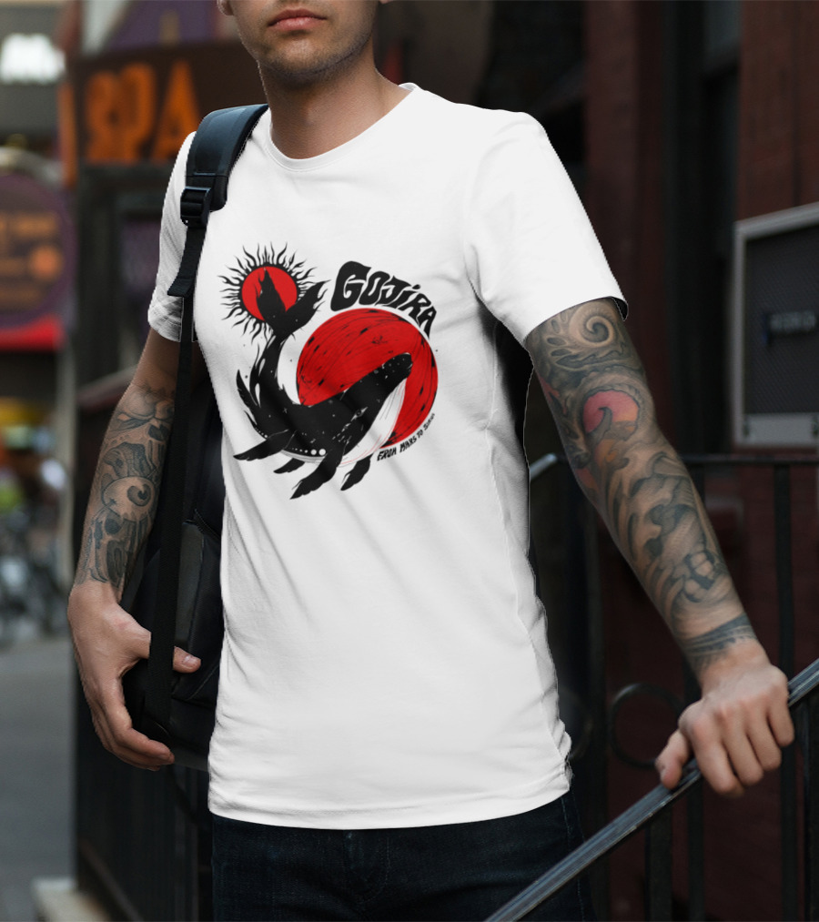 Gojira Whale Red Moon Sun Cosmic Voyage T-Shirt