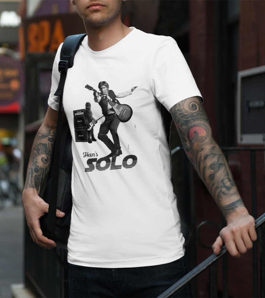 Han_s Solo Chewbacca Guitar Marshall Star Wars T-Shirt