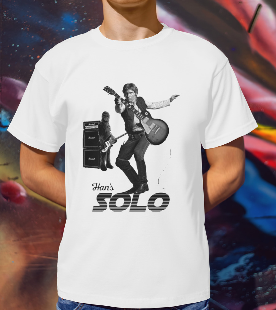 Han_s Solo Chewbacca Guitar Marshall Star Wars T-Shirt
