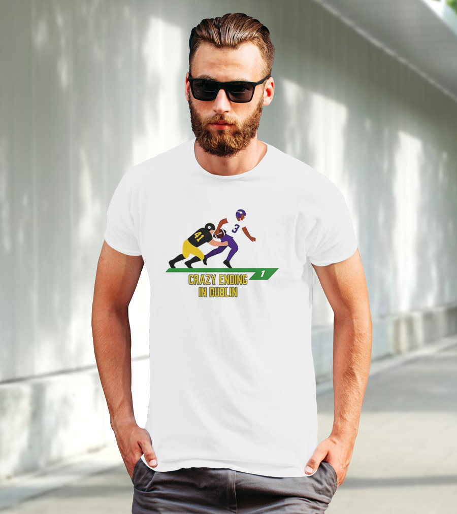 NFL Moment Steelers Vikings Crazy Ending In Dublin Number 41 Tackles Number 3 T-Shirt