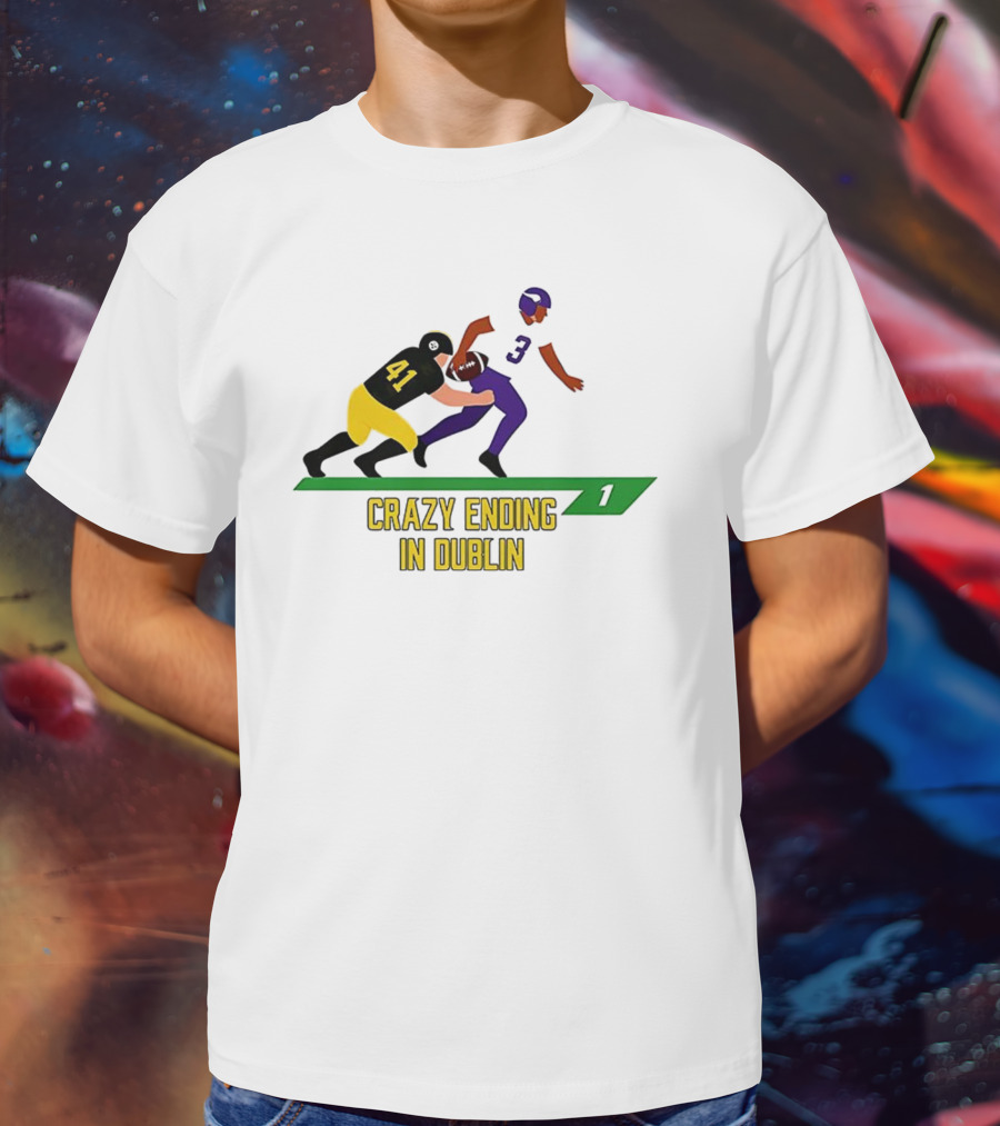 NFL Moment Steelers Vikings Crazy Ending In Dublin Number 41 Tackles Number 3 T-Shirt