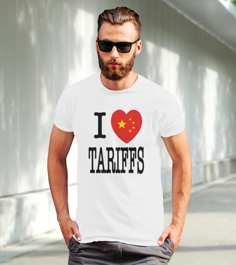 Flags Heart Tariffs China Stars T-Shirt