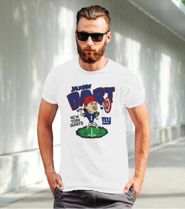 Jaxson Dart NY Giants NFL Caricature Player Number 1 T-Shirt
