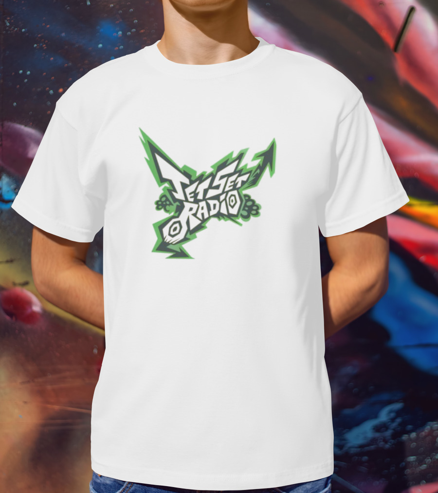 Jet Set Radio Iconic Graffiti Style Green Arrow Emblem T-Shirt