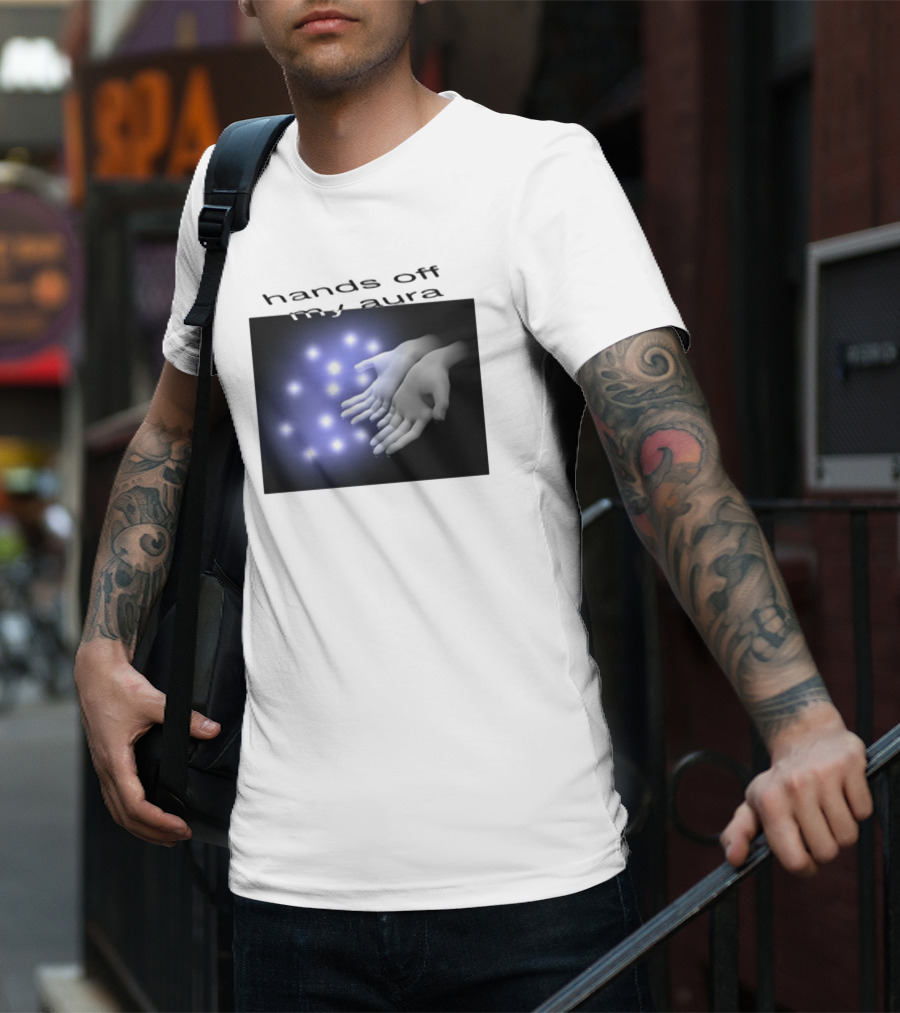 Kikillopieces Hands Off My Aura Glowing Hands And Lights T-Shirt