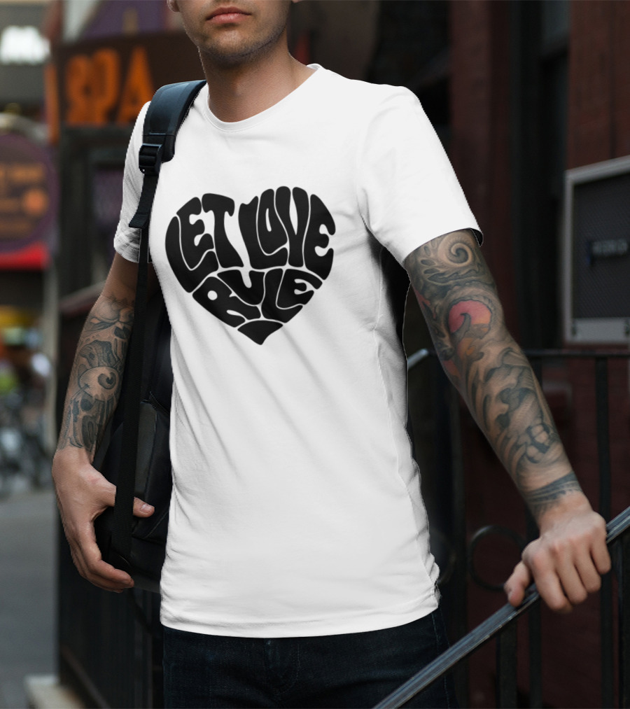 Lennykravitz Let Love Rule Heart Text Portrait Style T-Shirt