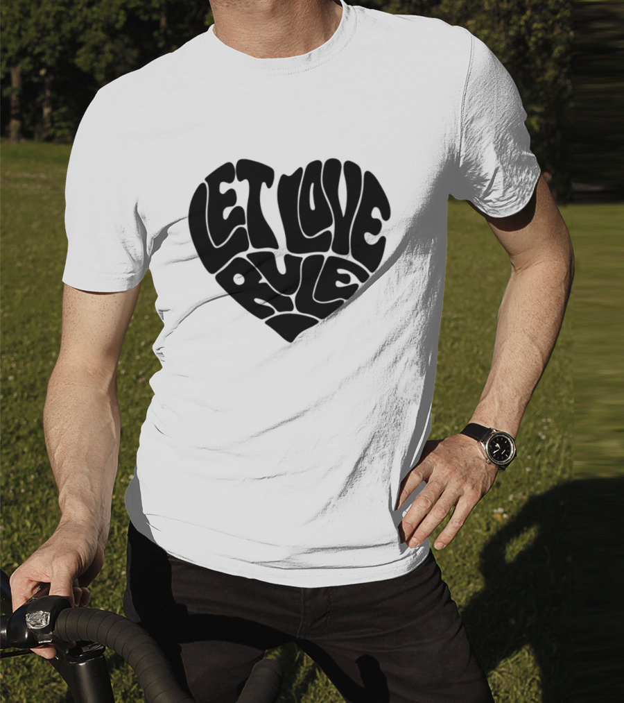 Lennykravitz Let Love Rule Heart Text Portrait Style T-Shirt