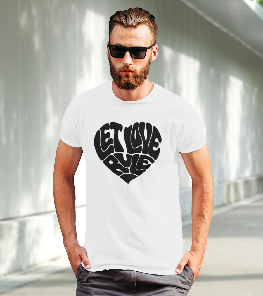 Lennykravitz Let Love Rule Heart Text Portrait Style T-Shirt