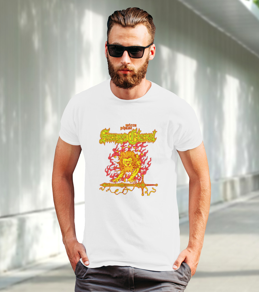 Mecca Blaze Springs Eternal Flaming Lion Sword Leo T-Shirt