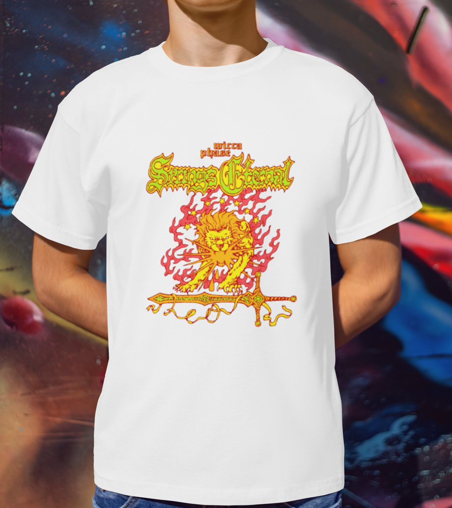 Mecca Blaze Springs Eternal Flaming Lion Sword Leo T-Shirt